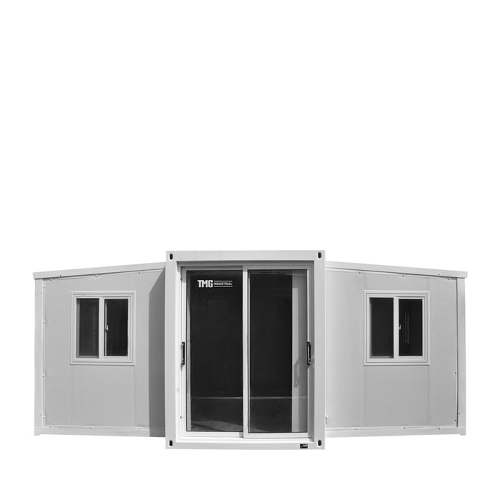 TMG Industrial 20’ Expandable Container Home, 2 Bedrooms, Living Room, Kitchen, Bathroom, 3” EPS Sandwich Panels, Plumbing Ready, TMG-SCE25