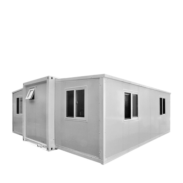 TMG Industrial 20’ Expandable Container Home, 2 Bedrooms, Living Room, Kitchen, Bathroom, 3” EPS Sandwich Panels, Plumbing Ready, TMG-SCE25