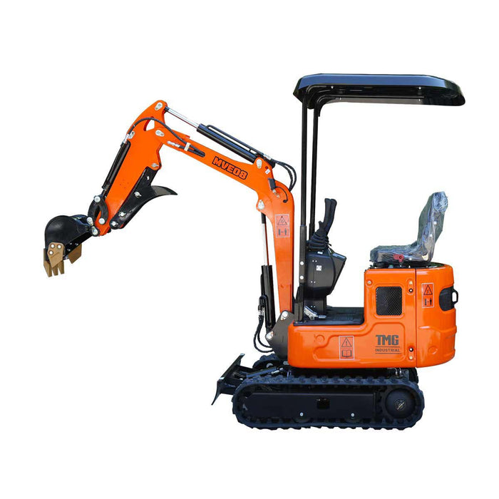 TMG Industrial Mini Compact Excavator, 12 HP Air-Cooled Engine w/EPA Certification, 61-½” Max. Digging Depth, 1900 Lb Operating Weight, TMG-MVE08