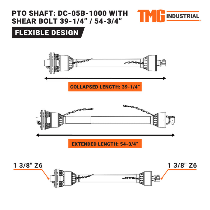 TMG Industrial 48” Rotary Cutter, 3-Point Hitch, 20-60 HP Tractors, 540 RPM, Slip Clutch PTO Shaft Included, TMG-TRC48