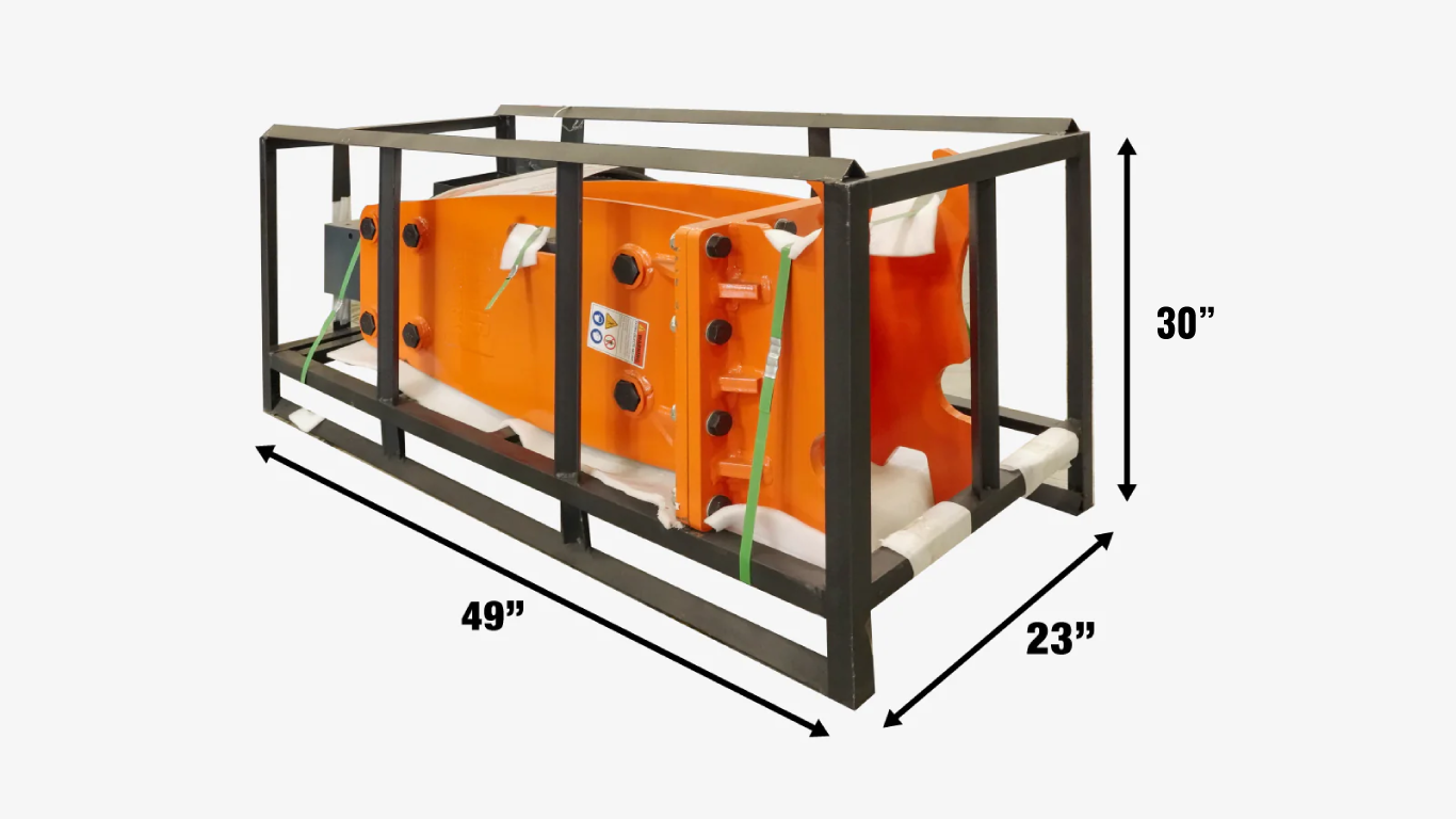 TMG Industrial 4-7 Ton Excavator/Backhoe Hydraulic Breaker, Quick Change (Q/C) Lugging, 2-3/4” Moil Point Chisel, 600 J Impact Energy, TMG-HB70Q-shipping-info-image