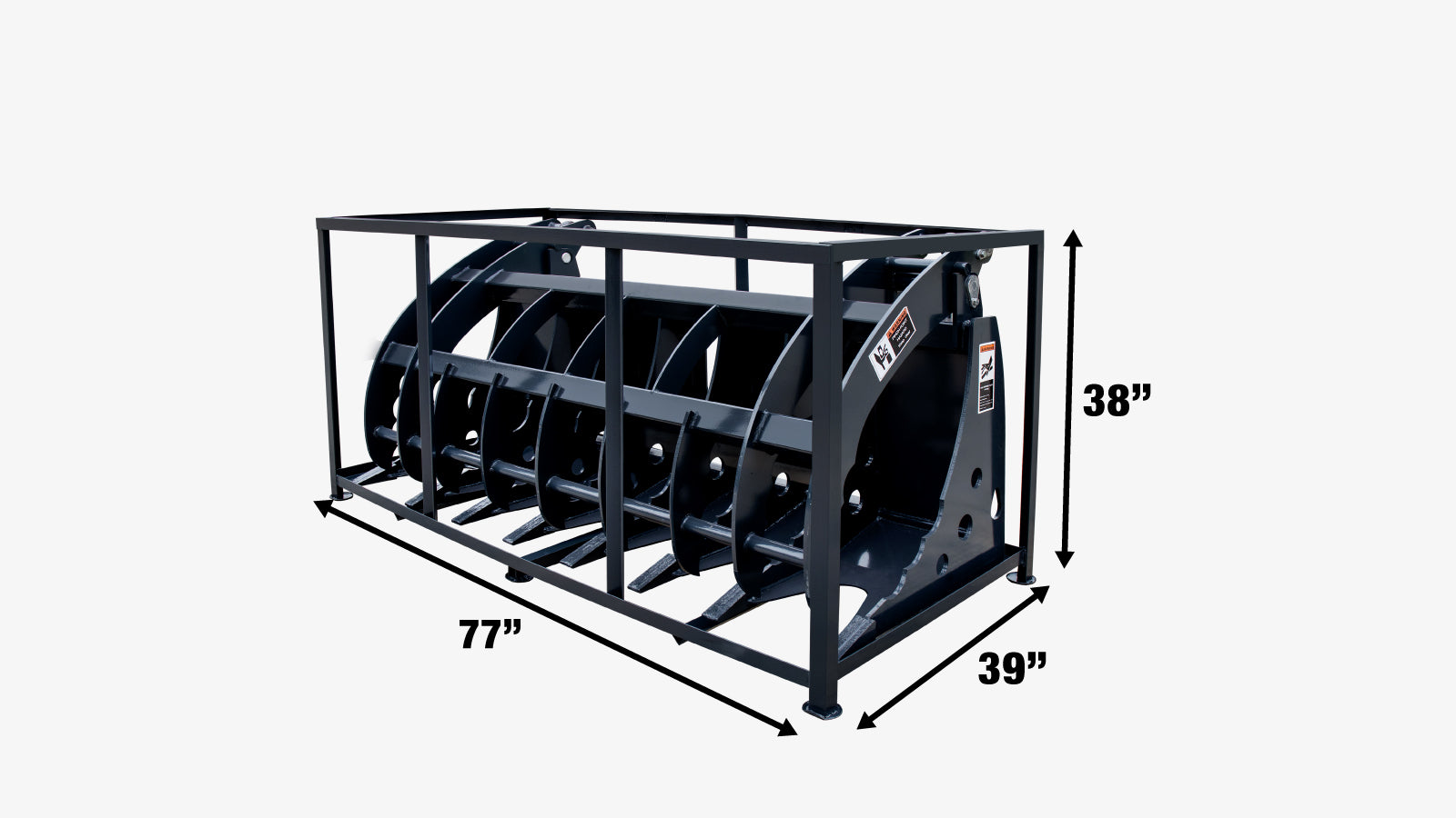 TMG Industrial 72” Skid Steer Root Rake Clamshell Grapple, Universal Mount, 54” Jaw Opening, 3000 lb Weight Capacity, TMG-SRR75-shipping-info-image