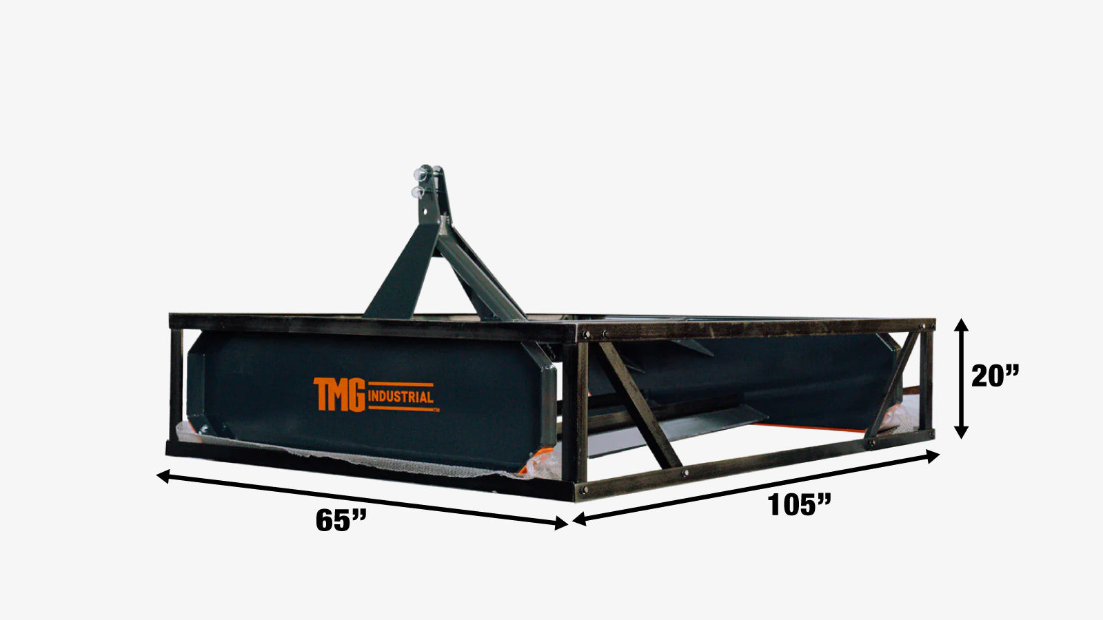 TMG Industrial 96” Tractor Land Leveler, 3-Point Hitch, 94” Grading Width, Adjustable Depth, Double Edge Blades, Category 1 & 2, TMG-TLL96-shipping-info-image