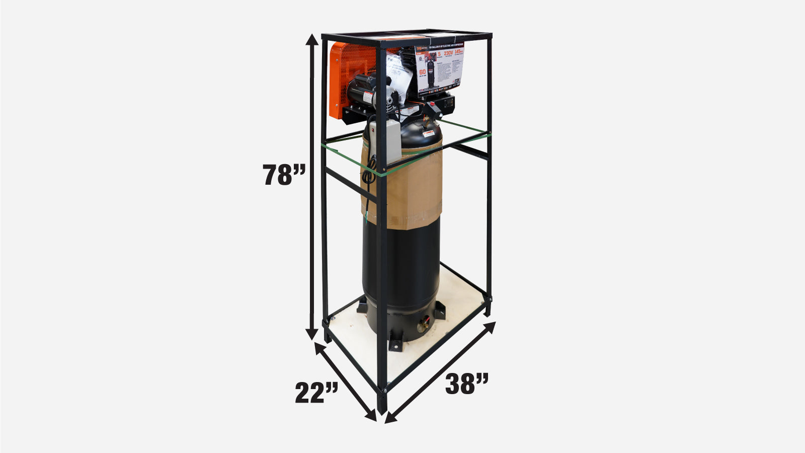 TMG Industrial 60 Gallon 5 HP Stationary Electric Air Compressor, 5 Min Fill Time, 230V Induction Motor, Vertical Tank, TMG-ACE65-shipping-info-image