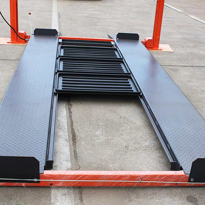 TMG Industrial 4-Post Auto Lift, 9,000 lb Lift Capacity, 77” Rise, Removable Ramp, CETL Certified Power Unit, TMG-ALF90