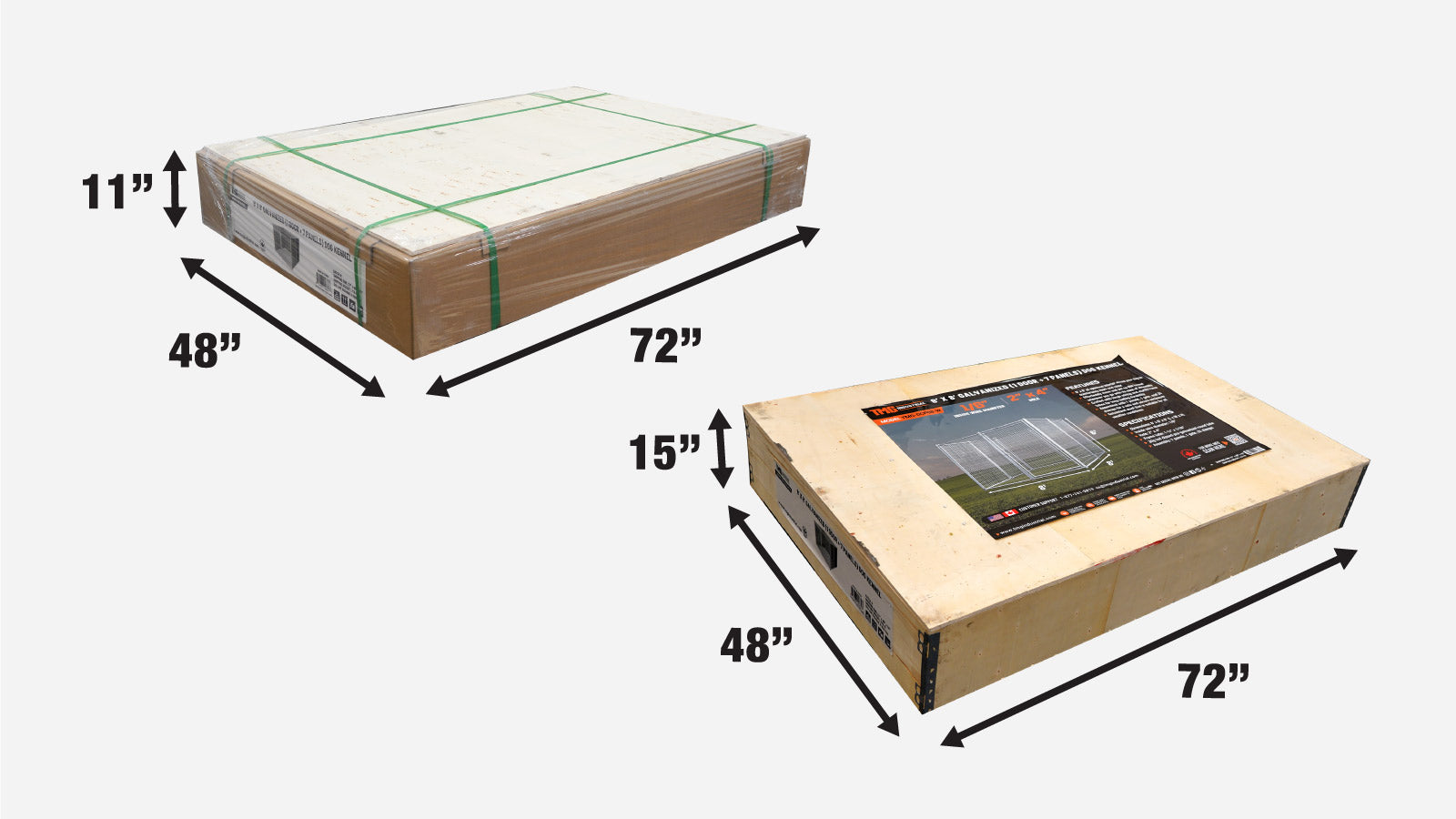 TMG Industrial 8’ x 8’ Galvanized Dog Kennel, Easy Assembly, Weather-Resistant, TMG-DCP08-shipping-info-image