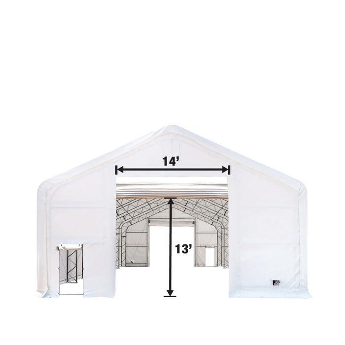 TMG Industrial 30' x 60' Dual Truss Storage Shelter with Heavy Duty 17 oz PVC Cover & Drive Through Doors, TMG-DT3061