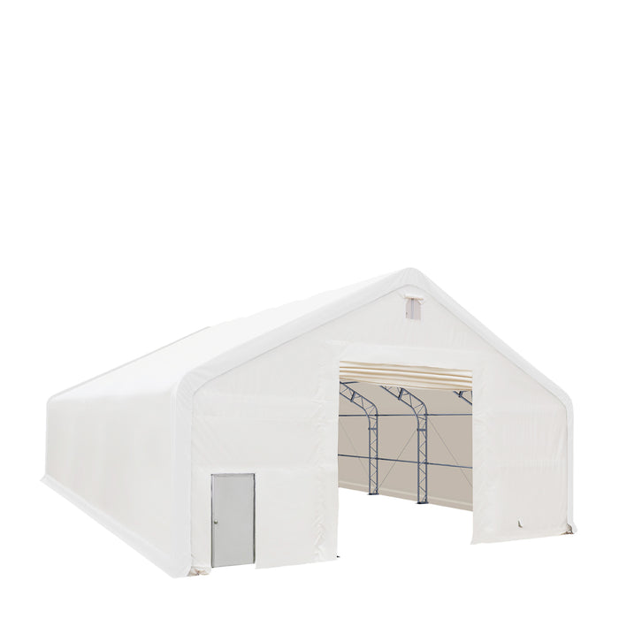 TMG Industrial 40' x 60' Dual Truss Storage Shelter with Heavy Duty 21 oz PVC Cover & Drive Through Doors, TMG-DT4061