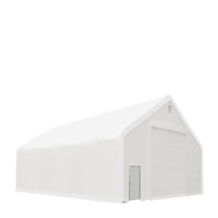 TMG Industrial 40' x 60' Dual Truss Storage Shelter with Heavy Duty 21 oz PVC Cover & Drive Through Doors, TMG-DT4061