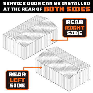 TMG Industrial 21’ x 19’ Double Garage Metal Shed with Side Entry Door, 400 Sq-Ft, 8' Eave Height, 27 GA Corrugated Panels, TMG-MS2119