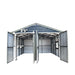 TMG Industrial 20’ x 20’ Metal Garage Shed with 9' High Double Front Doors, 13' Peak Height, Side Entry Door, 400 Sq-Ft Floor Space, TMG-MS2020 - TMG Industrial