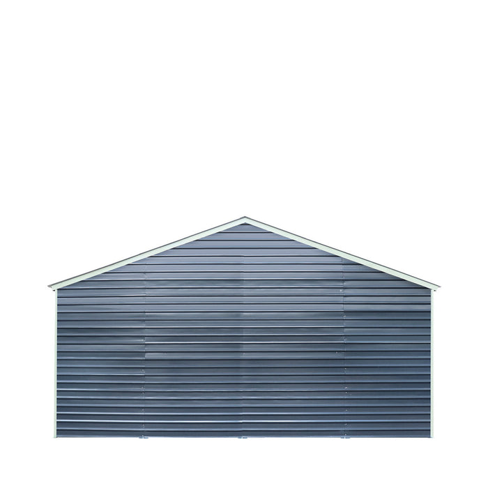 TMG Industrial 26’ x 40’ Metal Garage Shed with 9’ High Double Front Doors, 14’ Peak Height, Side Entry Door, 1040 Sq-Ft Floor Space, TMG-MS2640