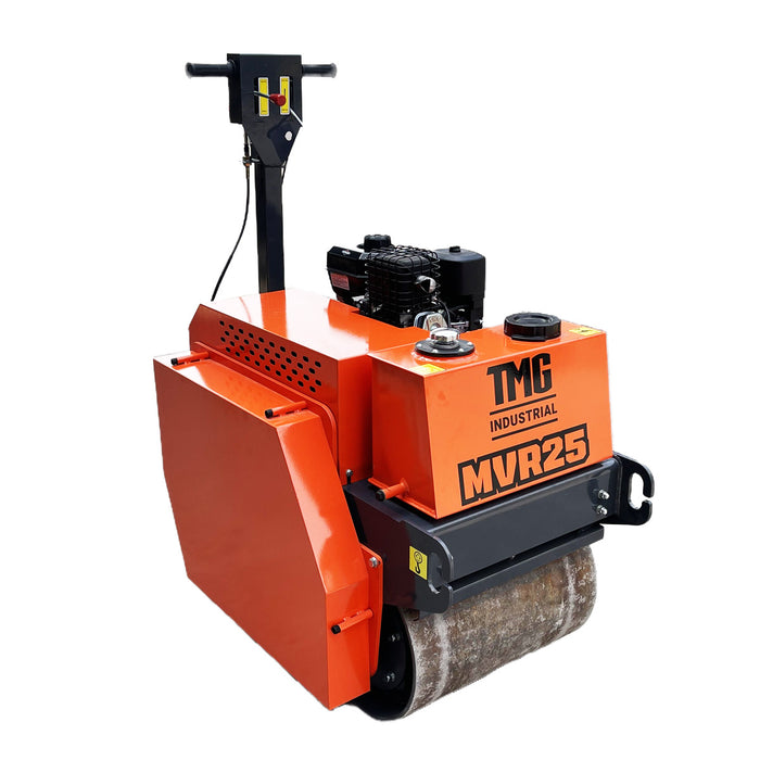 TMG Industrial 10 HP Double Wheel Vibratory Roller, 2 x 24” Wide & 17” Diameter Rollers, EPA Emissions Compliance, TMG-MVR25