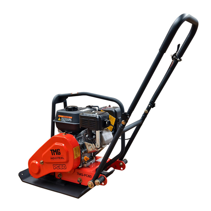 TMG Industrial 2380 Lbs Heavy-Duty Plate Compactor, 6.5 HP Loncin G200F Engine, 8” Compaction Depth, TMG-PC60