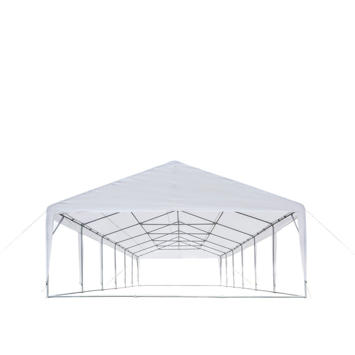 TMG Industrial 20' x 40' Heavy Duty Outdoor Party Tent, PE tarpaulin fabric, 6’6” Overhead, 10’ Peak Ceiling, TMG-PT2040A