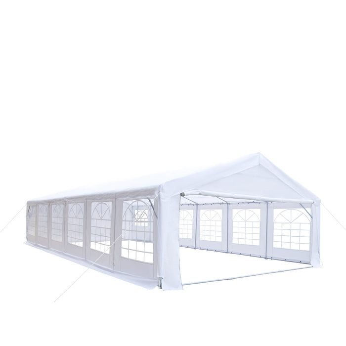 TMG Industrial 20' x 40' Heavy Duty Outdoor Party Tent with Removable Sidewalls and Roll-Up Doors, 11 oz PE Cover, 6’6” Overhead, 10’ Peak Ceiling, TMG-PT2040F