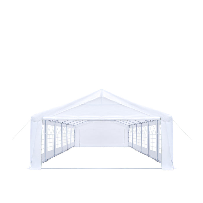 TMG Industrial 20' x 40' Heavy Duty Outdoor Party Tent with Removable Sidewalls and Roll-Up Doors, 11 oz PE Cover, 6’6” Overhead, 10’ Peak Ceiling, TMG-PT2040F