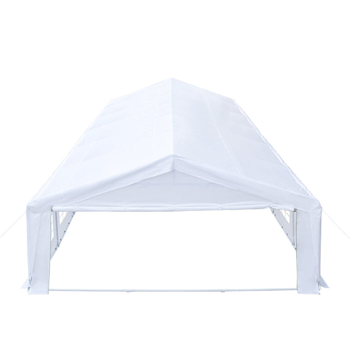 TMG Industrial 20' x 40' Heavy Duty Outdoor Party Tent with Removable Sidewalls and Roll-Up Doors, 11 oz PE Cover, 6’6” Overhead, 10’ Peak Ceiling, TMG-PT2040F