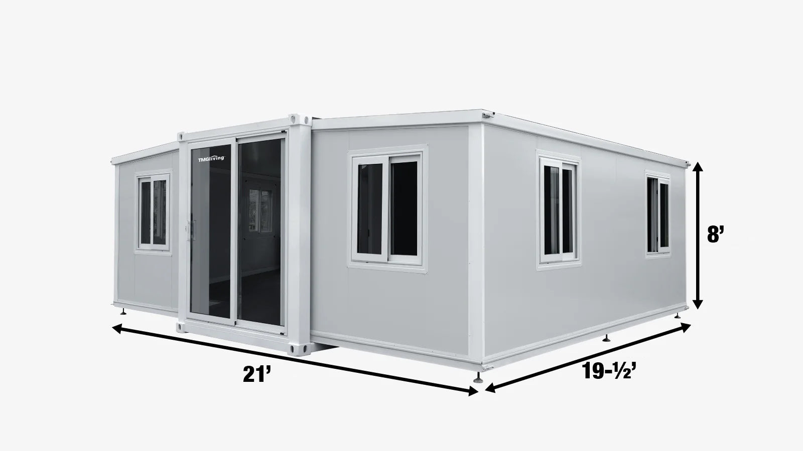 TMG Industrial 20’ Expandable Container Home, 2 Bedrooms, Living Room, Kitchen, Bathroom, 3” EPS Sandwich Panels, Plumbing Ready, TMG-SCE25-specifications-image