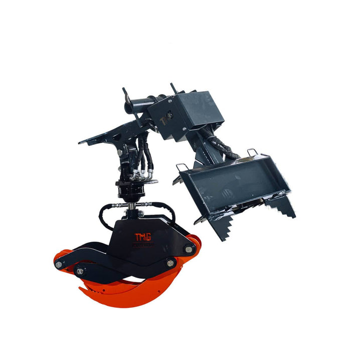 TMG Industrial Mini Skid Steer Rotating Grapple, 59” Grapple Opening, 1500 LB Lifting Capacity, 1.5-Ton Power Rotation, TMG-SLG59 - TMG Industrial