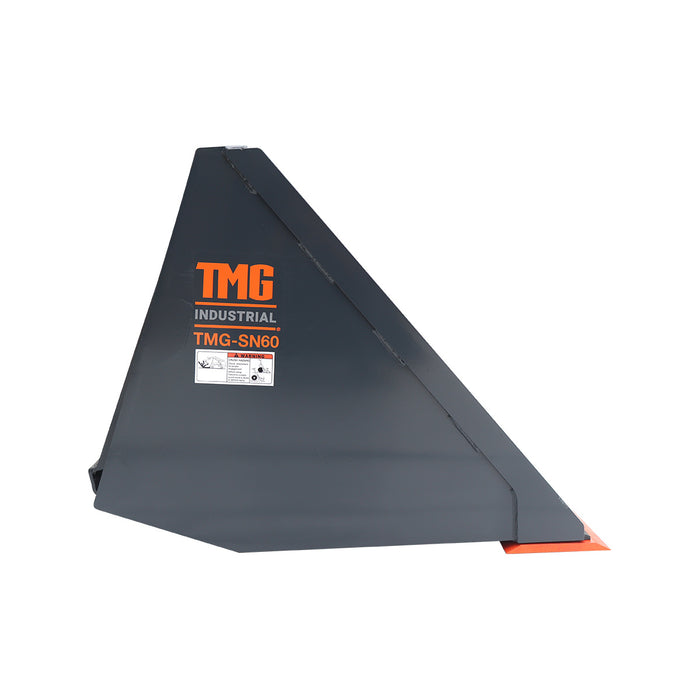 TMG Industrial Heavy-Duty 60” Skid Steer Snow/Mulch Bucket, Bolt-On Cut Edge, 1500-lb Weight Capacity, Universal Quick Mount, TMG-SN60