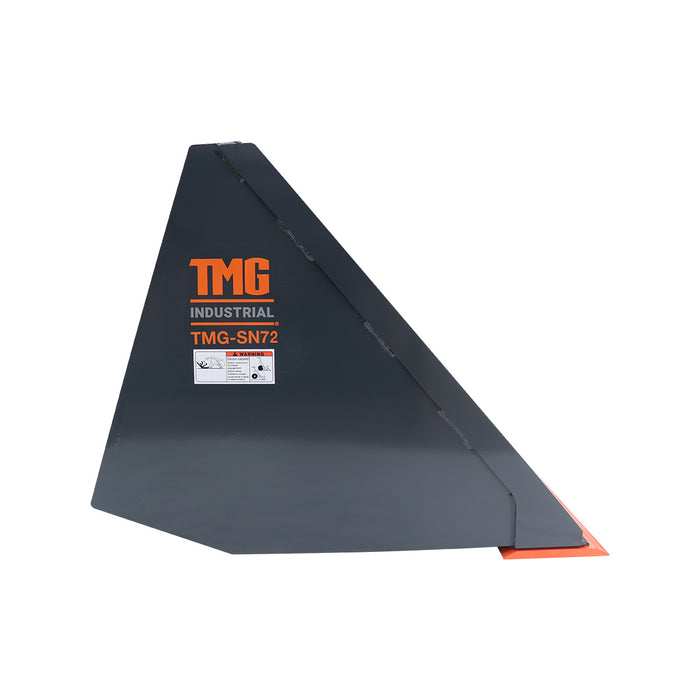 TMG Industrial Heavy-Duty 72” Skid Steer Snow/Mulch Bucket, Bolt-On Cut Edge, 1500-lb Weight Capacity, Universal Quick Mount, TMG-SN72