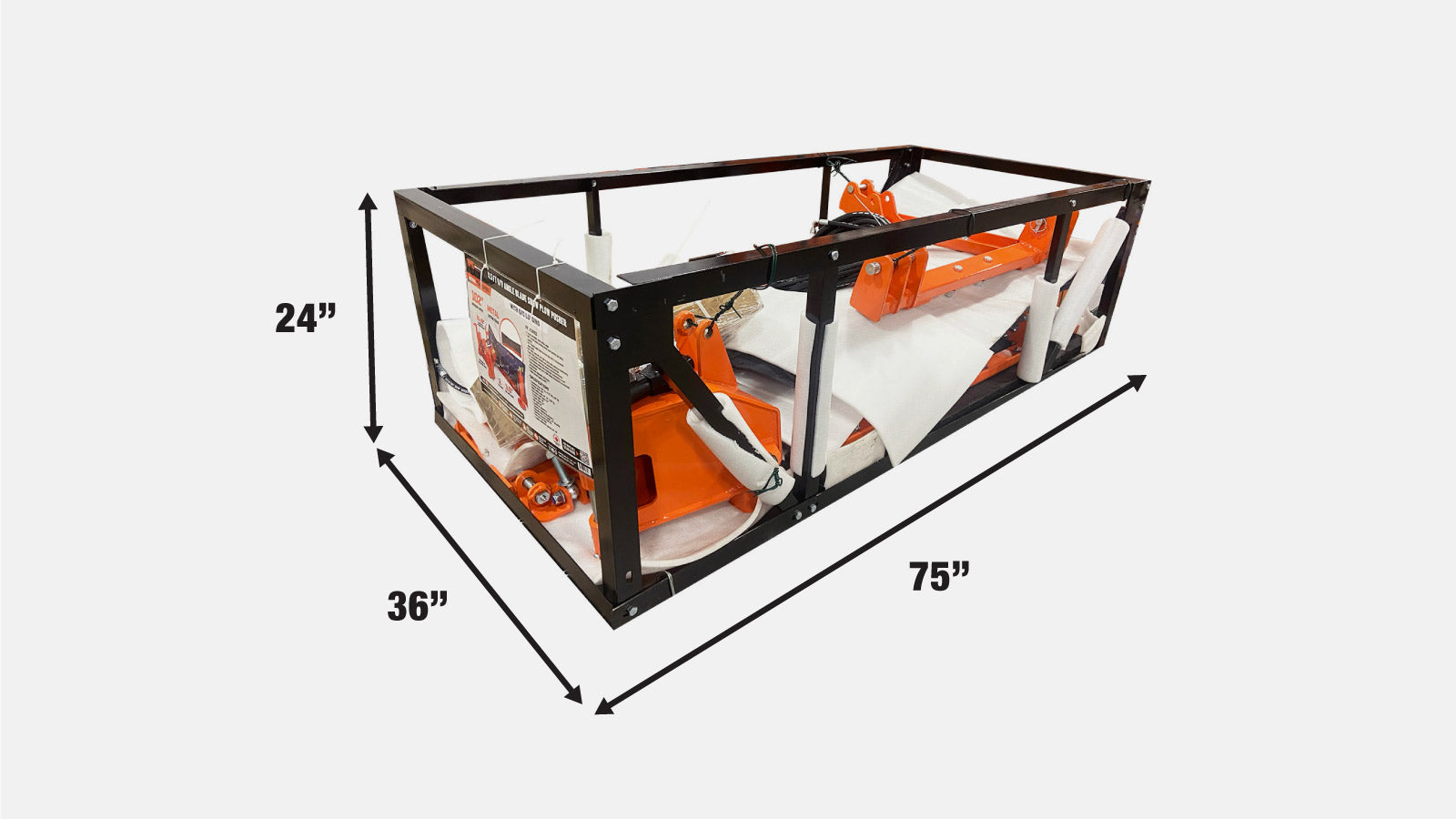 TMG Industrial 8-½’ U/V Angle Blade Snowplow, Metal Edges, 6 Positions, Accumulator & Solenoid Valve, Quick-Change Lugging, 40-90 HP Tractors, TMG-SP08X-shipping-info-image