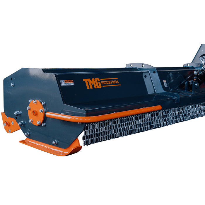 TMG Industrial 100” Offset Ditch Bank Verge Flail Mower with 90° Tilt, Italian Gearbox, 50-90 HP, TMG-TFMO100