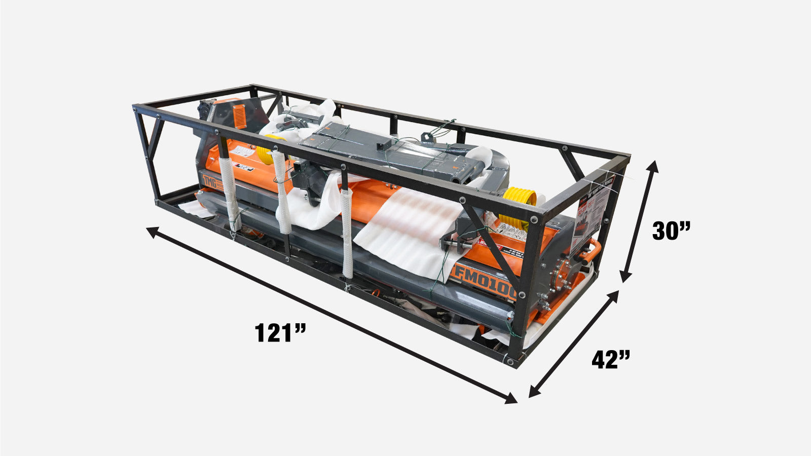 TMG Industrial 100” Offset Ditch Bank Verge Flail Mower with 90° Tilt, Italian Gearbox, 50-90 HP, TMG-TFMO100-shipping-info-image