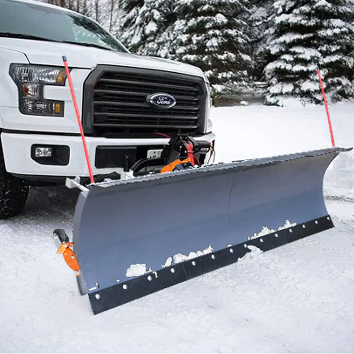 TMG Industrial 84” Truck/SUV Front Mount Snow Plow Pusher, Left and Right Angle, 2” Mount Receiver, Wireless Winch Control, TMG-TSP84