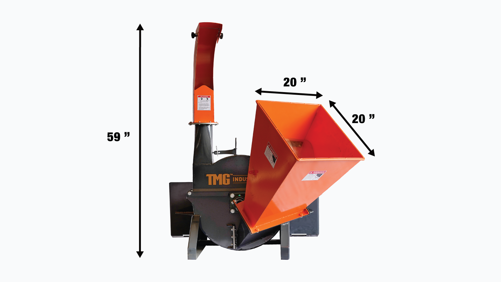 TMG Industrial 4” Skid Steer Wood Chipper, Gravity-Fed, Universal Skid Steer Mount, TMG-WC42S-specifications-image