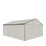 TMG Industrial 21’ x 19’ Double Garage Metal Shed with Side Entry Door ...