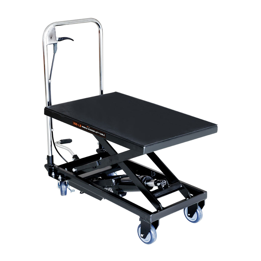 TMG Industrial 330-Lb Mobile Scissor Lift Table, 28” Lifting Height, Foot  Pedal Operation, Rubber Padded Tabletop, TMG-ALS01