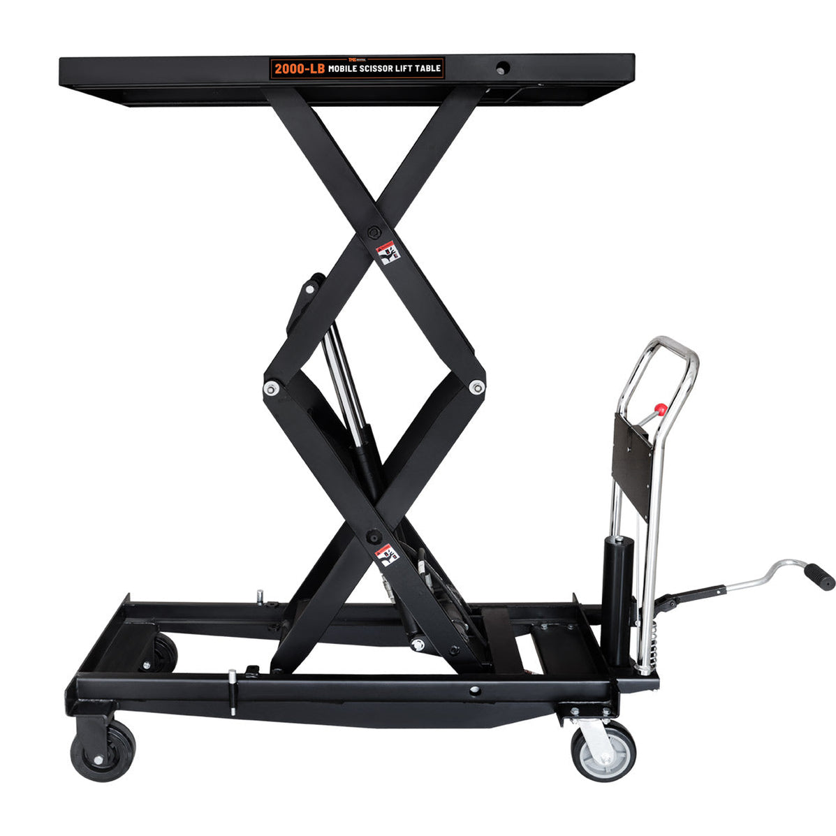 TMG Industrial 2200-lb Mobile Scissor Lift Table, 67” Lifting Height ...