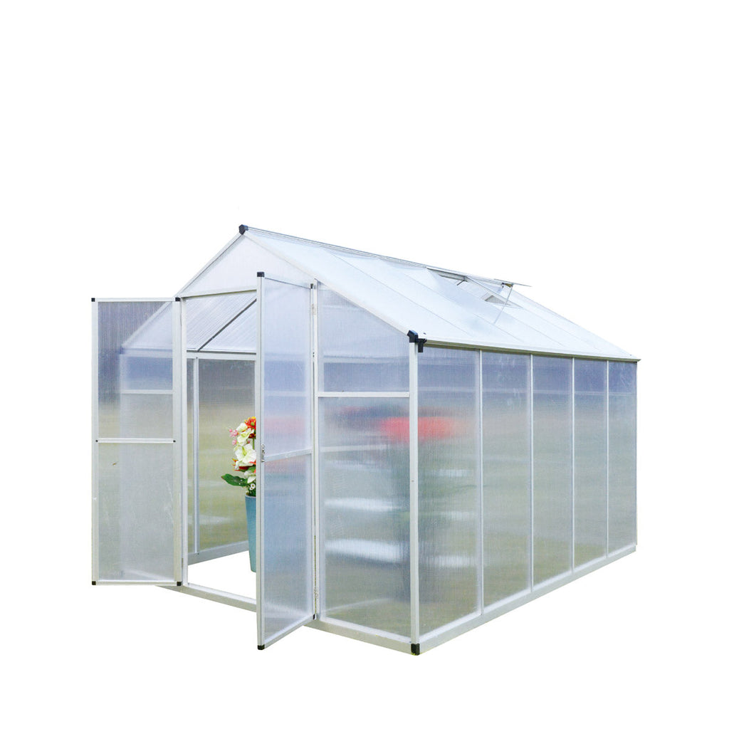 TMG Industrial 8' x 10' Aluminum Frame Greenhouse w/4 mm Twin Wall Pol —  TMG Industrial USA