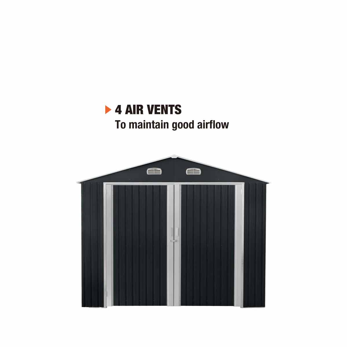 TMG Industrial 10' x 20' Metal Garage Shed with Double Front Doors 