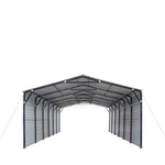 TMG Industrial 20’ x 30’ Metal Shed Carport, 10’ Enclosed Sidewalls, 6 ...